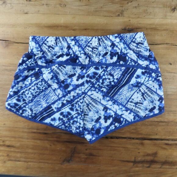 DANSKIN BLUE TIE DYE PRINT RUNNING SHORT WITH BUILT IN UNDERWEAR SIZE LARGE - Picture 7 of 7